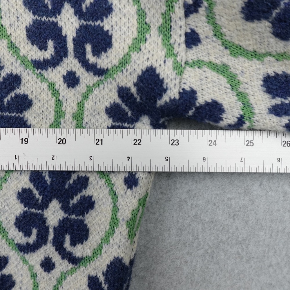 Anthropologie Maeve Cardigan Womens S Knit Floral Pop Graphic Intarsia Nordic - Picture 14 of 14